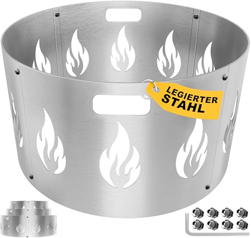KESSER® Funkenschutz für Feuerschale Ø80cm aus legiertem Stahl 1,2mm Stahldicke kompatibel mit vielen gängigen Feuerschalen