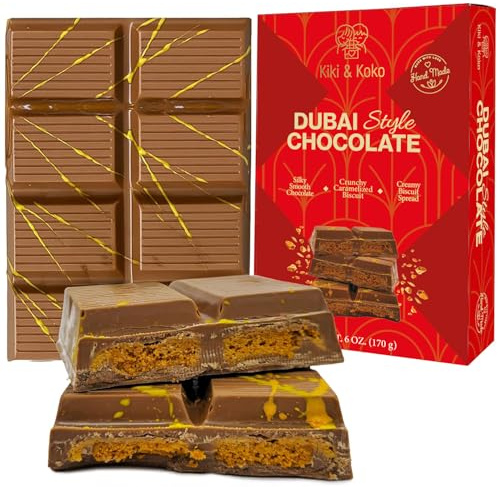 Dubai Style Schokolade – Neu interpretiert: Belgische Milchschokolade 170 g mit karamellisierter Biskuit-Creme & knusprigem Kadayif – Premium Handgemacht