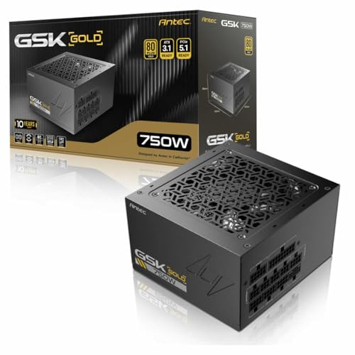 Antec GSK ATX3.1 750W V2 80 Plus Gold Full Modular Power Supply - Black