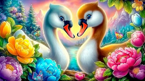 Schwan 1000St Puzzle für Kinderspielzeug Herausfordernde Puzzlespiele 100% Recycling-Pappe 75x50cm/1000pcs