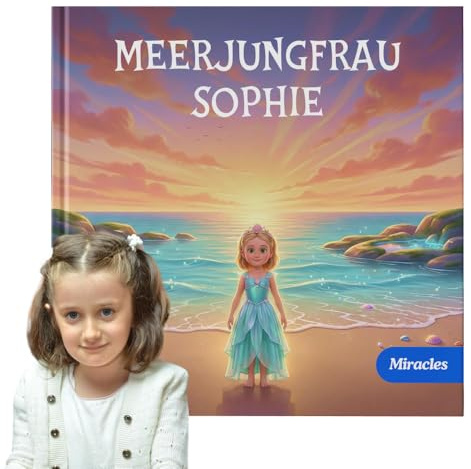 Personalisiertes Kinderbuch mit Foto – Meerjungfrau Abenteuer | Kinderbuch mit Namen | Geschenk Mädchen 2-12 Jahre | 30 Seiten, 20x20cm | In Deutschland gedruckt