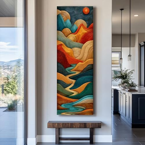 XBTYKPB Hohes und schmales Leinwandbild, langes und schmales Wandbild, vertikales modernes Gemälde, Poster und Drucke für Zimmer oder Büro (40 x 120 cm/rahmenlos)