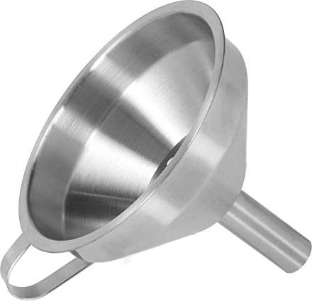 Naroote Juego de Embudo de Acero Inoxidable, Embudo Grande Multifuncional con Colador para Uso en Cocina, Kit de Industrial Duradero, 3 Unidades