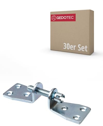 Gedotec Kastenschrauben Metall Universal-Möbelverbinder-Schrauben Verbindungsschrauben doppelt | Stahl verzinkt | Materialstärke 3 mm | 30 Set - Arbeitsplatten-Verbinder zum Schrauben