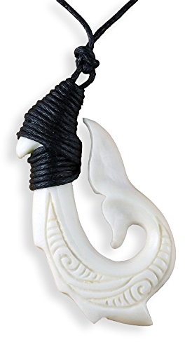 Island Piercings Halskette Amulett Anhänger Maori Heimatau Design aus Knochen PB384