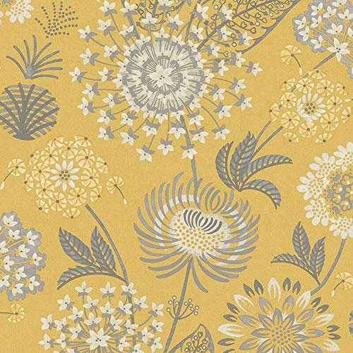 Arthouse 676206 Vintage Bloom Wall Paper/Coverings, Yellow, One Size