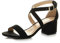 Ajvani Womens Ladies mid Low Block Heel Cross Straps Party Strappy Sandals, Black Suede, 6 UK