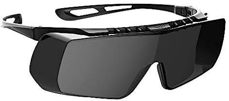 JSP StealthCoverlite Premium Lighweight Safety Over Spectacle Smoke K rated Fits Over Prescription Eyewear Optical Class 1 Lens (ASA940-063-000)