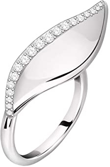 Morellato Damen-Ring Kollektion Foglia Zirkonia 925 Silber - SAKH38014, Einheitsgröße, Metall, Kein Edelstein