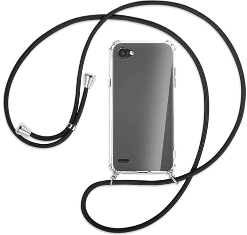 mtb more energy Handykette kompatibel mit LG Q6 (M700N, 5.5'') - schwarz - Smartphone Hülle zum Umhängen - Anti Shock Full TPU Case