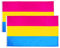 Flaglink Pansexuelle Flagge, 90 x 150 cm, Pansexualität, Omnisexualität, Stolz, Banner, 2 Stück
