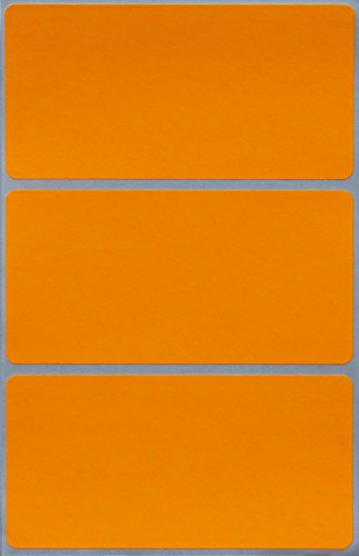Etiketten 102 mm x 41 mm rechteckige Sticker – Größe 10,2 cm x 4,1 cm viereckige Aufkleber Vorteilspack von Royal Green (Neon Orange, 150)