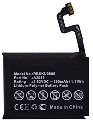 WYGUO 3.82V 290mAh A2059 Batería de Repuesto para iWatch Series 4 (44mm)