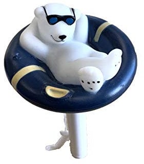 Floating Polar Bear In A Ring Thermometer for Swimming Pools Hot Tubs Pool Tub Pond