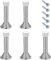 Spring Door Stop Metal Door Stoppers 5 Pack 85 mm with Screws and Base Plate (Silver)