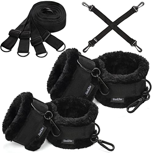 DaniChou BedLock Pro – Verstellbare Bettfesseln mit Plüsch-Handfesseln | Sex-Spielzeug für Paare | Komfortabel & Hochwertig – Perfekt für Anfänger & Fortgeschrittene | BDSM Zubehör