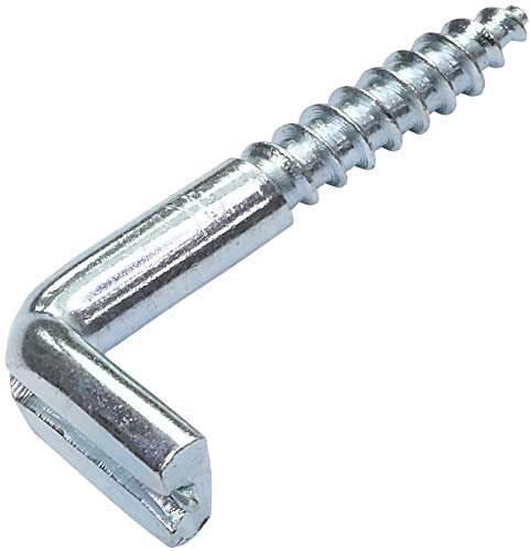 AERZETIX - C47886 - Satz von 20 - Schraubhaken typ L für holz Ø5.2x40mm - aus stahl - holzschraube mit gewinde - mit schlitz zum einschrauben - mit holzgewinde