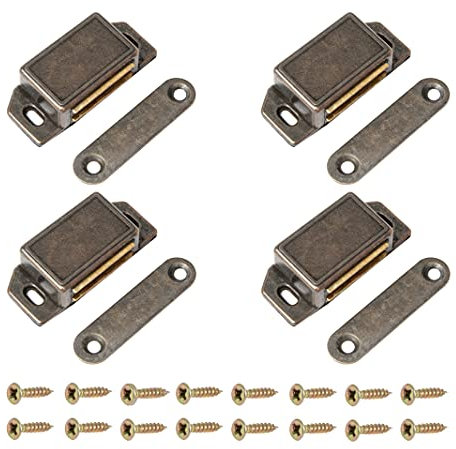 Imanes de puerta de armario Harmac House 4 piezas de alta resistencia magnética de la puerta del armario del armario del armario de la puerta del armario del imán de bronce pestillo 10kg