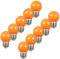 Aiwerttes E27 Orange Golf Light LED Kleine Edison Schraube Farbe Glühbirne 2W,Energiesparlampe Äquivalent zu 20W Glühbirne,Geeignet für Terrassenparty Glühbirne,10er Pack