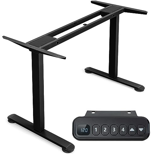 COSTWAY Elektrischer Tischgestell, Stehpultgestell Breit- & Höhenverstellbar, 2 Motoren | 4 Memory-Steuerung | Kollisionschutz, Pultgestell Schreibtisch Rahmen ergonomisch, Zuhause Büro (Black)