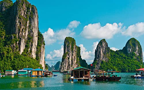 Vietnam Halong Bay Boote Berge Wolken Malen Nach Zahlen Diy Einzigartiges Leinwand Ölgemälde Kit Digitale Malerei