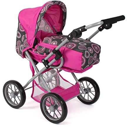 Bayer Chic 2000 - Puppenwagen Leni, 2in1 Kombipuppenwagen mit herausnehmbarer Tragetasche, Hot pink Pearls, 560-87