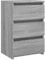 vidaXL Nachttisch Couchtisch Beistelltisch Nachtschrank Nachtkommode Nachtkonsole Telefontisch mit Schublade Schlafzimmer Grau Sonoma 40x35x62,5 cm Holzwerkstoff