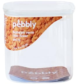 Pebbly QUADRATISCHER GLASBEHÄLTER MIT GLASDECKEL - 800ml
