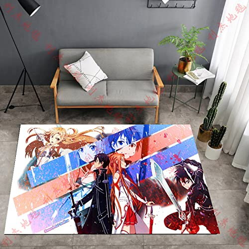 FTMGGDG Anime-Teppich, Sword Art Online-Fußmatten, Kinderzimmer-Dekorations Teppiche 140x200cm