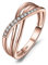 JewelryPalace Infinity Wickelring Verlobungsring Unendlichkeit Promise Eheringe Ring Silber 925 Damen, Zirkonia Silberringe Trauringe Hochzeitsringe Antragsring Ringe, Damen Schmuck Rosegold 60