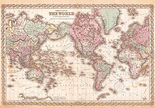wandmotiv24 Fototapete Vintage historische Weltkarte, 200 x 140cm - selbstklebende Strukturtapete, Wanddeko, Wandbild, Wandtapete, Erde Karte Globus antik Atlas M6646