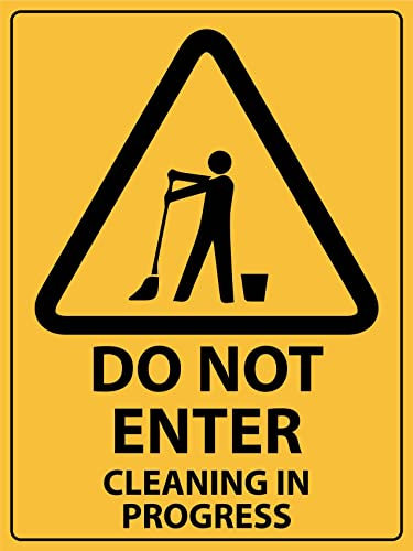 Segnali Di Avvertimento, Attenzione Non Accedere Alla Pulizia In Corso Segnali Di Avvertimento Retrò Parete Targhe Cartello,Targhe In Metallo Poster Per Proprietà Privata,Casa,Negozio,20X30Cm