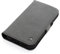 PORTER RILEY Leather Case Compatible with iPhone 14, Premium Genuine Nubuck Leather, with Card Slots and Horizontal Stand (Grey, Black)