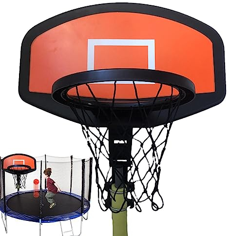Trampolin-Basketballkorb für Kinder | Spielplatz-Basketballkorb Mit 27,9 cm Durchmesser, Wandmontage für Gebogene Stange Halatua