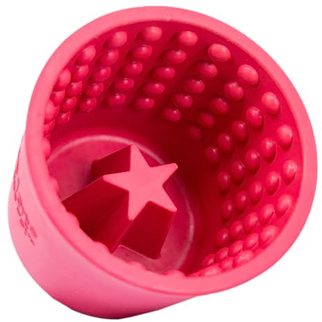 LickiMat Yoggie Pot – Distraction, Fun and Enrichment. Long Lasting Rubber Licking Treat Dispenser for All Dog Sizes and Slow Feeder for Small Dogs. The Newest LickiMat, Pink