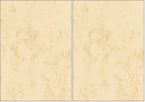 SIGEL DP181 Marbled Writing Paper, A4, 90 GSM Double Sided, Beige, 25 Sheets (Pack of 2)
