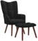 vidaXL Relaxsessel mit Hocker, Sessel mit Stahlrahmen Holzbeinen, Relaxstuhl Polsterstuhl mit Armlehne, Fernsehsessel Polstersessel Wohnzimmer, Modern, Schwarz Samt