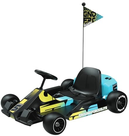 Razor Ground Force Elite - Elektro-Gokart für 13+ Jahre, bis zu 14 MPH, bis zu 40 Minuten Dauerbetrieb, 350-Watt-Kettenmotor, Vorwärts-/Rückwärtsfahrtschalter, 36V-Akku