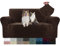 YSTELLAA Samt Sofa Überzug 2 Sitzer, Stretch Sofahusse Universal, Sofaschoner rutschfest, Sofa Covers Mit Armlehne, Couch Bezug Schutz Katze, Waschbare Couchschoner, Dunkler Kaffee
