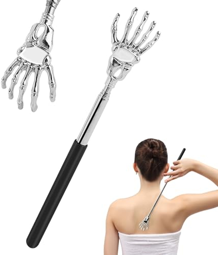 NVIYAM Ausziehbarer Rückenkratzer - Robuster Teleskop-Kratzhand Aus Edelstahl - Rückenmassagegerät Bis 57 cm