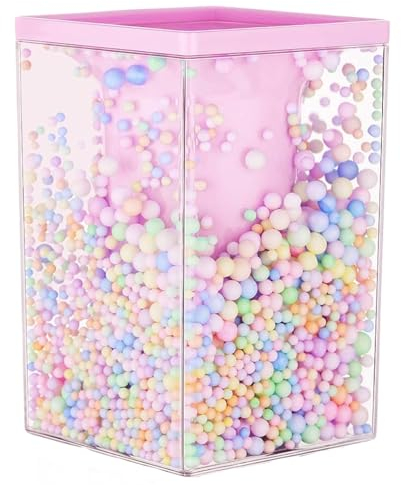 Uoocg Pot à crayons carré pour enfants - En acrylique transparent - Organiseur de bureau - Pour filles et garçons - Pour bureau, école, maison - Rose