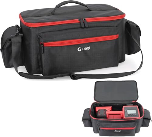 Gleegi Air Compressor Bag Compatible with Milwaukee M18 Tire Inflator2848-20/2771-20, Portable Storage Bag Fit for Milwaukee Tools Accessories, Air Pump Carrying Box with 2 Pocket (Bag Only)