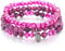 FULU AUTUMN Perlenarmband Stretch Damen Armband Mehrschichtiges Boho Modeschmuck für Mama Oma und Frau Geburtstagsgeschenk(Hot pink)