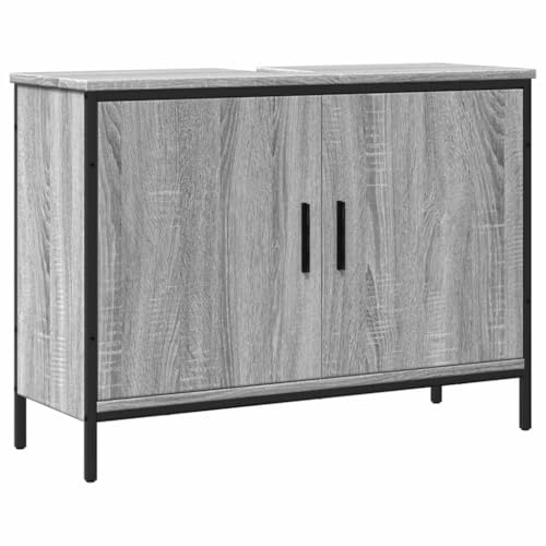 vidaXL Waschbeckenunterschrank Grau Sonoma 80x30x60 cm Holzwerkstoff