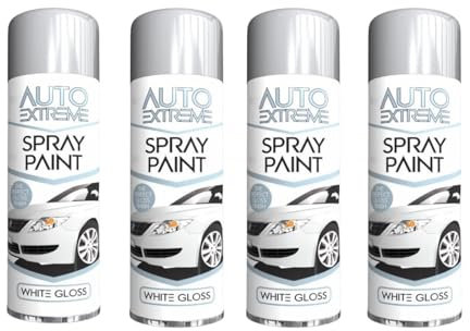 SDMAX All Purpose White Gloss Spray Paint, Gloss Finish, Suitable for Wood, Metal, Plastic, and, Glass Surface, Easy and Quick Spraying, Interior and Exterior Usage, 250ML (4 Pcs)