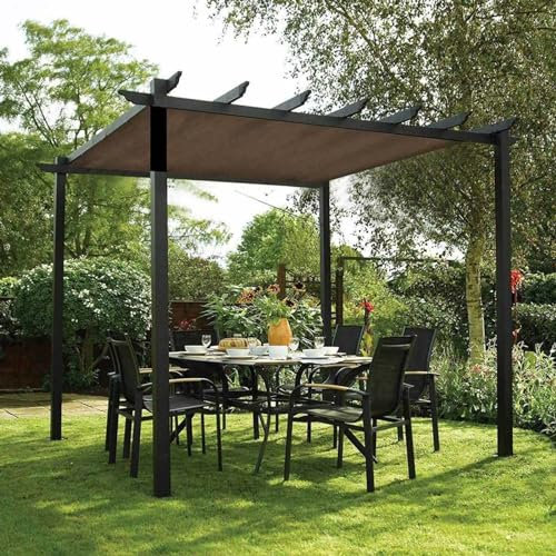 Filet d'ombrage pour Serre Tunnel Toile Pergola Toile d'ombrage Toile Ombrage 6x4 Filet Anti Grele 90% d'ombrage Filet pour Jardin Balcon Garage Ferme Voitures Poulailler,brown-5x7m