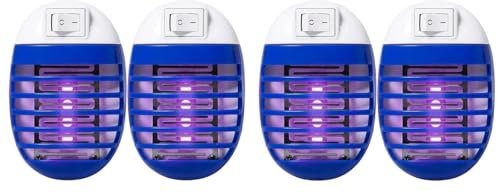 Lot De 4 Attrape-Mouches Électriques D'intérieur À Brancher, Électrique Insecticide, Lampe Anti-Moustique, Anti Moustique Lampe, Tueur De Mouches avec Lumière UV, Professionnel Anti Mouche Electrique