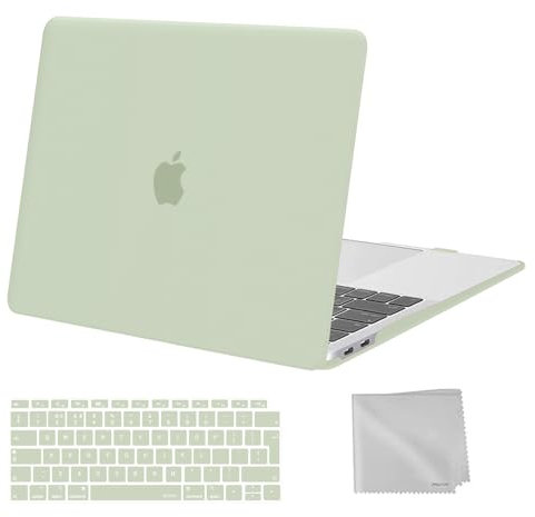 MOSISO Compatible with MacBook Air 13 inch Case M1 2021 2020 2019 2018, Hard Shell Cover Compatible for MacBook Air M1 Case 13.3 inch A2337 A2179 A1932 with Keyboard Cover & Wipe Cloth, Sage Green