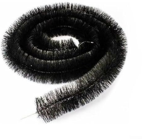 Hasaller Gutter Brush 4m x 100mm Gutter Guard Brush Leaf Filter for PROTECTION Clog Remover Guttering Drain Cleaning Tool for Roof Downpipe Black