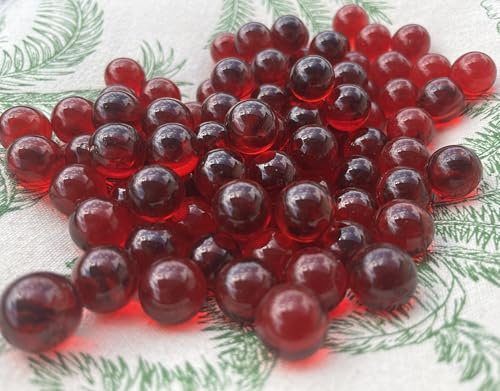 MEIERLE & Söhne 95 Glaskugeln Murmeln Feuerrot Rot Durchsichtig Murmel Glaskugel Deko 16mm Murmelspiel